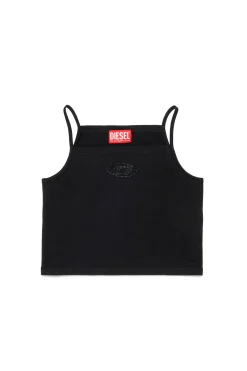 DIESEL Top smanicato con logo Oval D in strass | Bambino T-Shirts | Oval D By Diesel