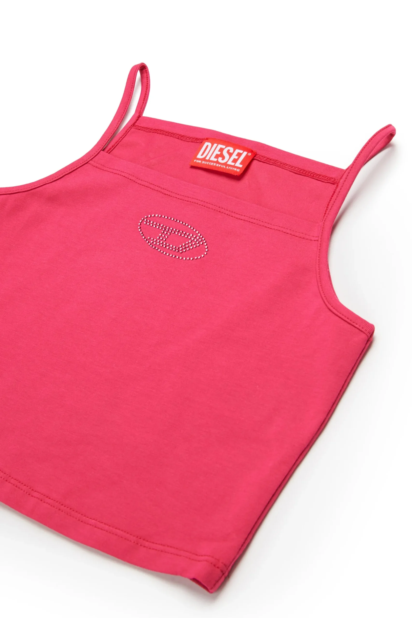 DIESEL Top smanicato con logo Oval D in strass | Bambino T-Shirts | Oval D By Diesel