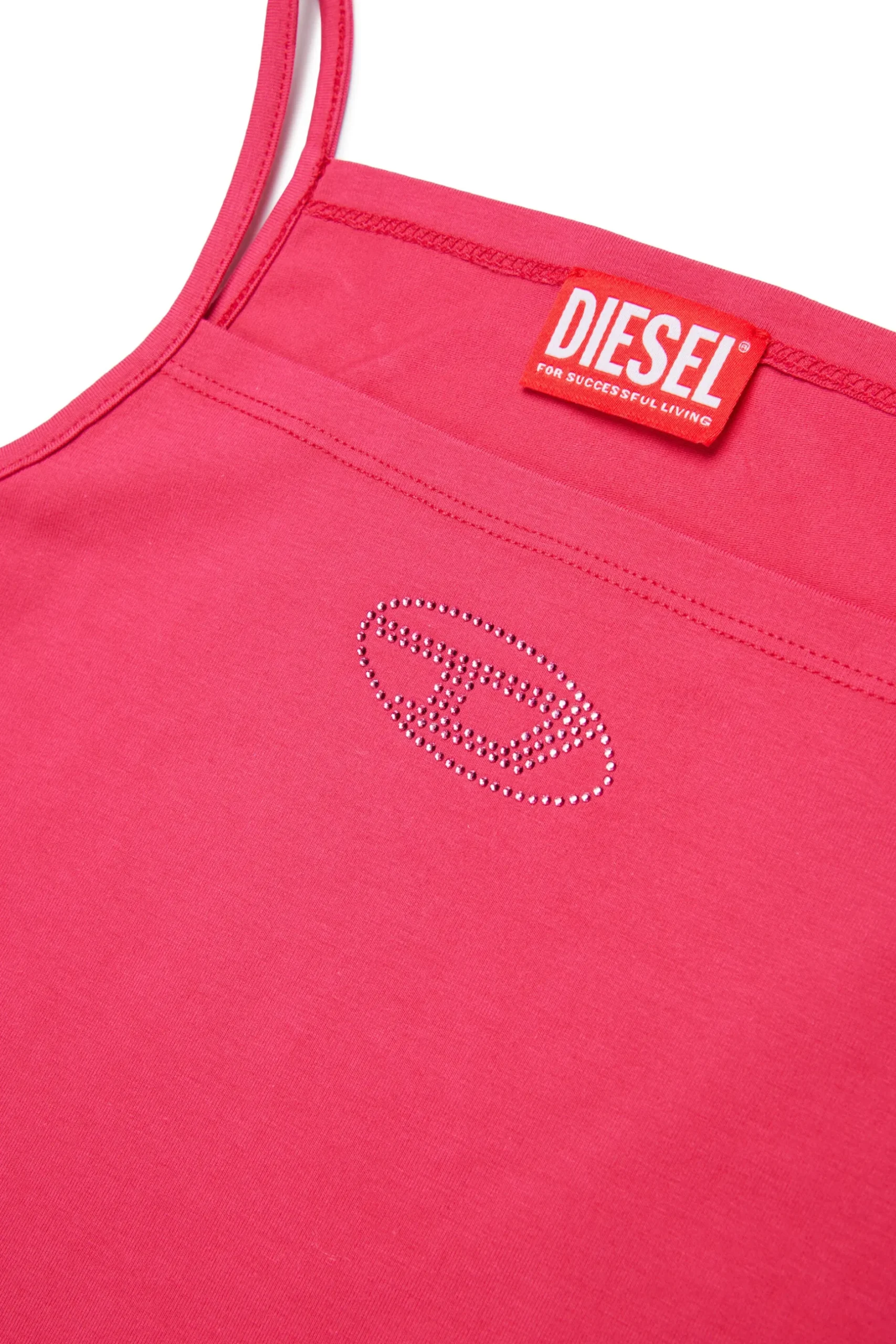 DIESEL Top smanicato con logo Oval D in strass | Bambino T-Shirts | Oval D By Diesel