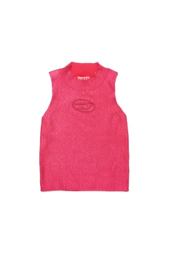 DIESEL Top smanicato in maglia a coste effetto mylar | Bambino Maglieria | Oval D By Diesel