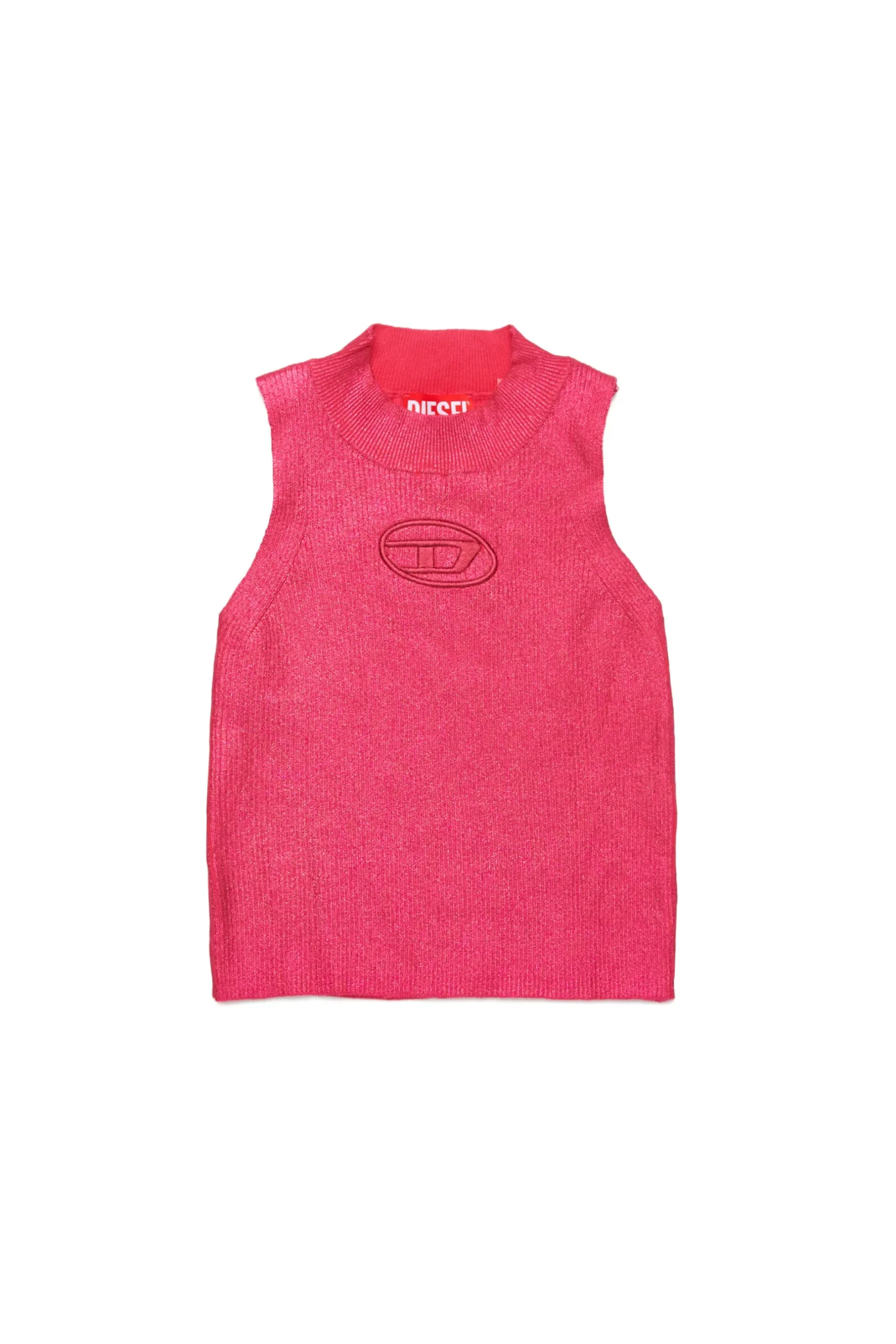 DIESEL Top smanicato in maglia a coste effetto mylar | Bambino Maglieria | Oval D By Diesel