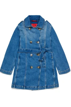 MAX&Co. Trench in denim blu medio sfumato | Bambino Giacche E Cappotti | Denim-Mania