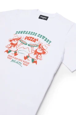 DSQUARED2 T-shirt con grafica Cowboy Pizza | Bambino T-Shirts | T-Shirts