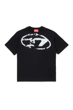 DIESEL T-shirt con logo Oval D effetto used | Bambino Oval D By Diesel | Oval D By Diesel