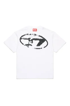 DIESEL T-shirt con logo Oval D effetto used | Bambino Oval D By Diesel | Oval D By Diesel