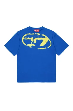 DIESEL T-shirt con logo Oval D effetto used | Bambino Oval D By Diesel | Oval D By Diesel
