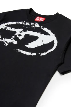 DIESEL T-shirt con logo Oval D effetto used | Bambino Oval D By Diesel | Oval D By Diesel