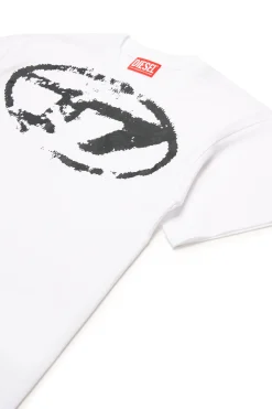 DIESEL T-shirt con logo Oval D effetto used | Bambino Oval D By Diesel | Oval D By Diesel