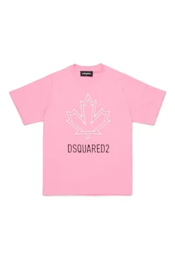 DSQUARED2 T-shirt con Maple Leaf outline | Bambino T-Shirts | Logomania
