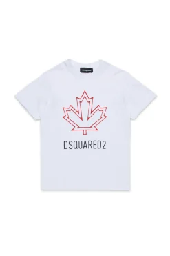 DSQUARED2 T-shirt con Maple Leaf outline | Bambino T-Shirts | Logomania