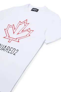 DSQUARED2 T-shirt con Maple Leaf outline | Bambino T-Shirts | Logomania