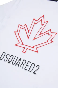 DSQUARED2 T-shirt con Maple Leaf outline | Bambino T-Shirts | Logomania