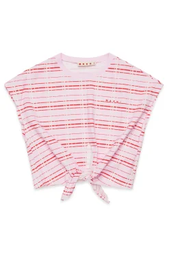 MARNI T-shirt con nodo allover Check | T-Shirts