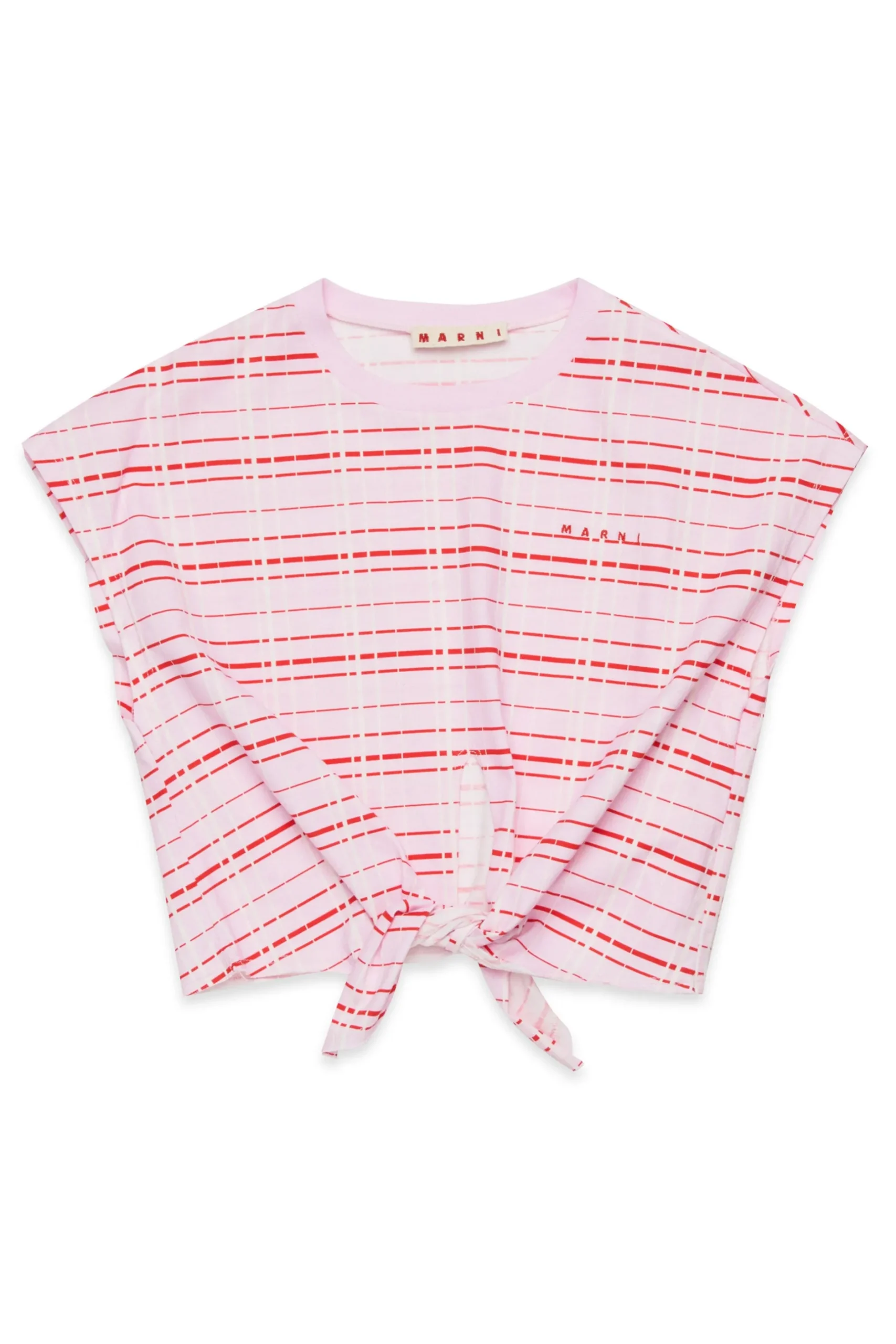 MARNI T-shirt con nodo allover Check | T-Shirts