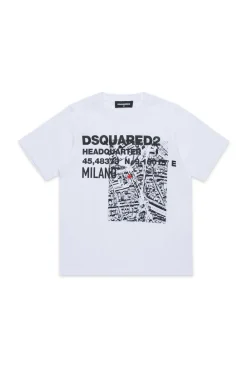 DSQUARED2 T-shirt con stampa D2 Headquarter | Bambino T-Shirts | T-Shirts