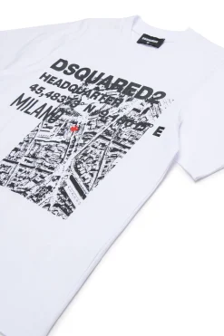 DSQUARED2 T-shirt con stampa D2 Headquarter | Bambino T-Shirts | T-Shirts