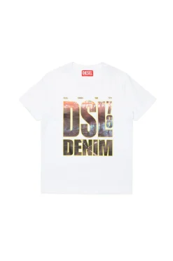 DIESEL T-shirt con stampa DSL78 Denim | Bambino T-Shirts