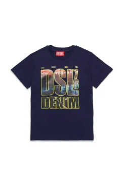 DIESEL T-shirt con stampa DSL78 Denim | Bambino T-Shirts