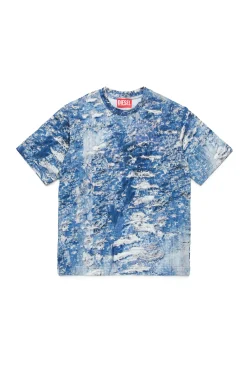 DIESEL T-shirt con stampa effetto denim strappato | Bambino T-Shirts