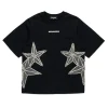 DSQUARED2 T-shirt con stelle in mesh e cristalli | T-Shirts