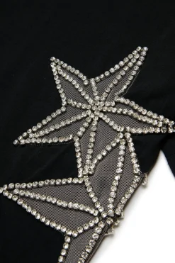DSQUARED2 T-shirt con stelle in mesh e cristalli | T-Shirts