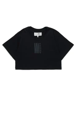 MM6 MAISON MARGIELA T-shirt cropped con logo istituzionale | Bambino T-Shirts | Logomania