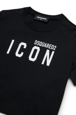 DSQUARED2 T-shirt cropped con logo ICON | Bambino T-Shirts | Activewear