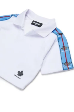 DSQUARED2 T-shirt cropped in ciniglia con nastro logato | Bambino T-Shirts | Swimwear