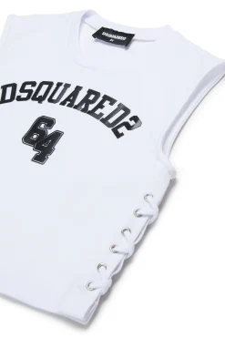 DSQUARED2 T-shirt cropped smanicata con logo | Bambino T-Shirts | Logomania