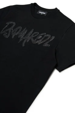 DSQUARED2 T-shirt evening con logo glitterato | Bambino T-Shirts | Logomania