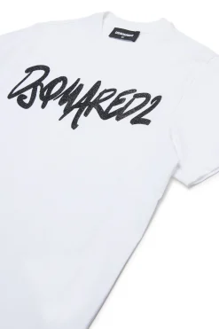 DSQUARED2 T-shirt evening con logo glitterato | Bambino T-Shirts | Logomania