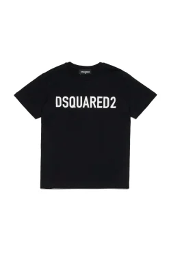 DSQUARED2 T-shirt girocollo in jersey di cotone biologico con logo | Bambino T-Shirts | T-Shirts