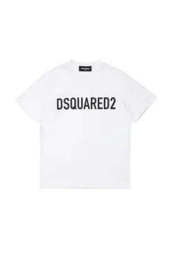 DSQUARED2 T-shirt girocollo in jersey di cotone biologico con logo | Bambino T-Shirts | T-Shirts