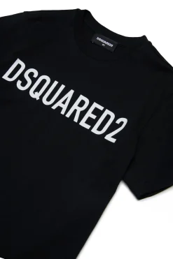 DSQUARED2 T-shirt girocollo in jersey di cotone biologico con logo | Bambino T-Shirts | T-Shirts