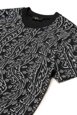 N°21 T-shirt in jersey allover Glitch | Bambino Logomania | Logomania