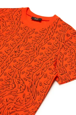 N°21 T-shirt in jersey allover Glitch | Bambino Logomania | Logomania