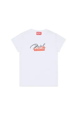 DIESEL T-shirt in jersey con logo glitter sovrapposto | T-Shirts