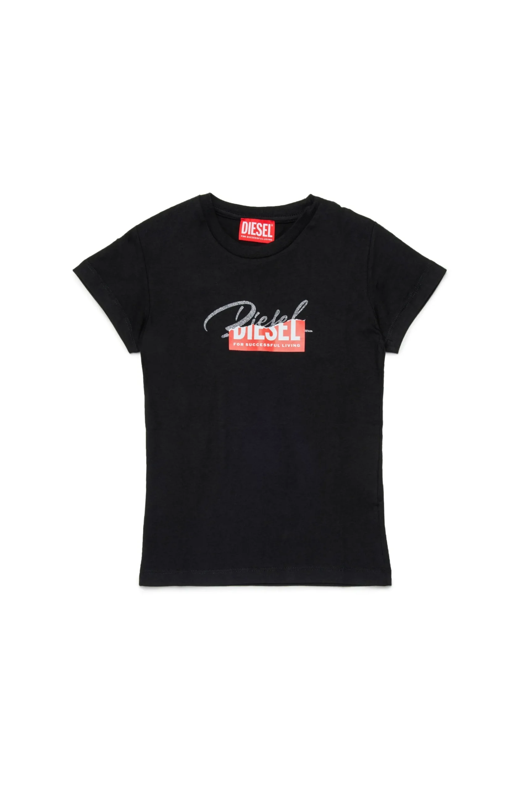 DIESEL T-shirt in jersey con logo glitter sovrapposto | T-Shirts