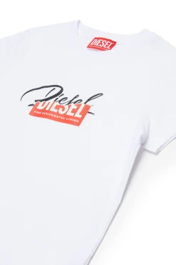 DIESEL T-shirt in jersey con logo glitter sovrapposto | T-Shirts