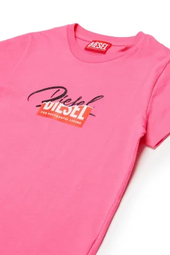 DIESEL T-shirt in jersey con logo glitter sovrapposto | T-Shirts