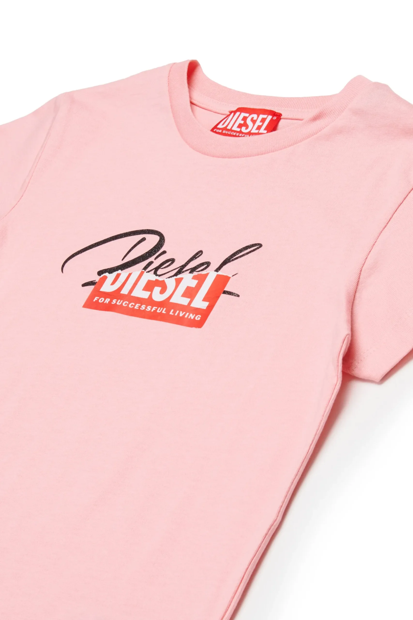 DIESEL T-shirt in jersey con logo glitter sovrapposto | T-Shirts