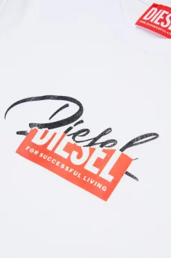 DIESEL T-shirt in jersey con logo glitter sovrapposto | T-Shirts