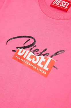 DIESEL T-shirt in jersey con logo glitter sovrapposto | T-Shirts
