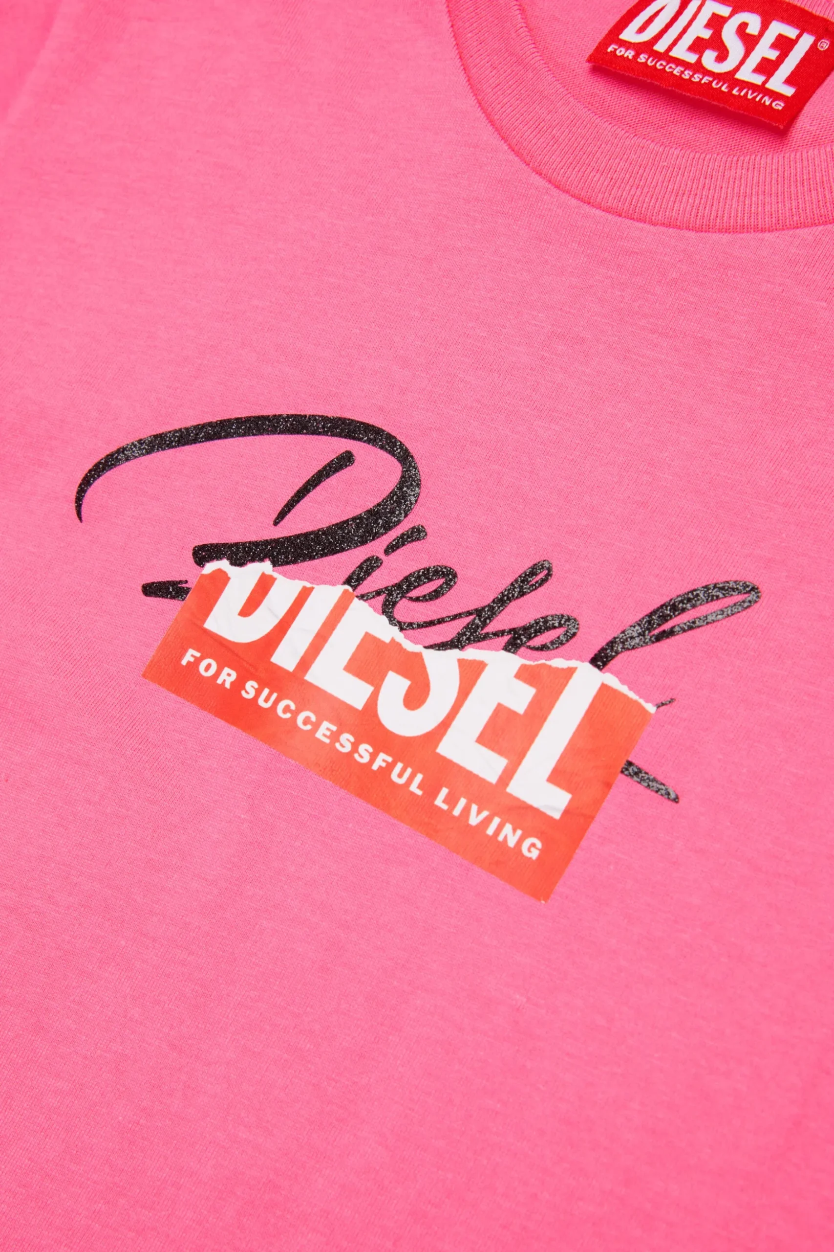 DIESEL T-shirt in jersey con logo glitter sovrapposto | T-Shirts