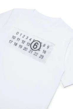 MM6 MAISON MARGIELA T-shirt in jersey con Numeric Logo Pixel | Bambino T-Shirts | Logomania