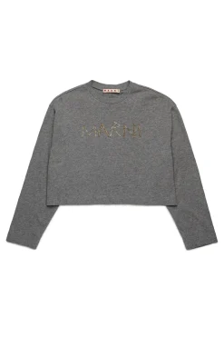 MARNI T-shirt manica lunga con logo baguette | T-Shirts