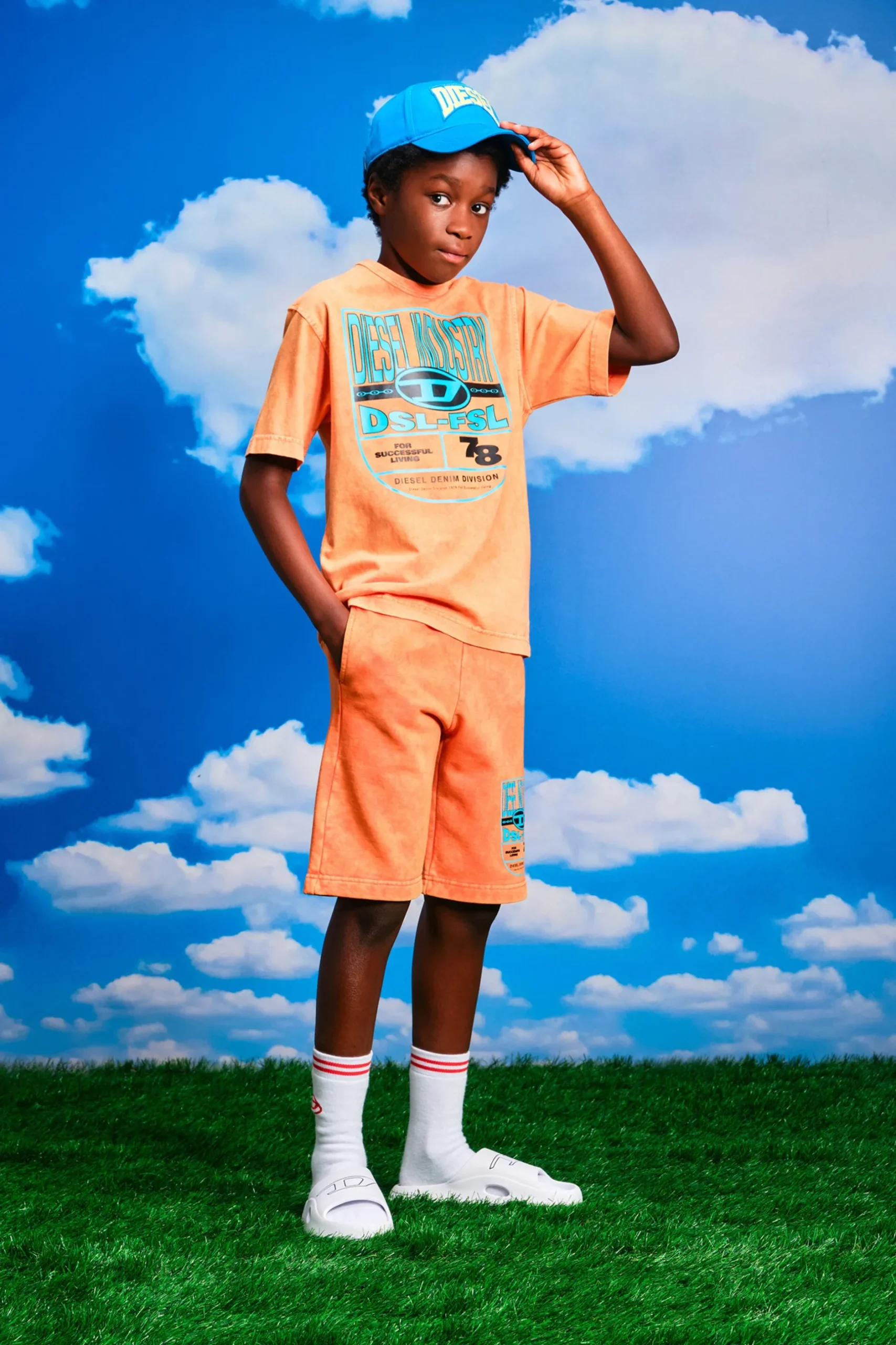 DIESEL T-shirt marmorizzata con grafica scudetto | Bambino T-Shirts