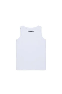 DSQUARED2 T-shirt smanicata a costine con logo | Bambino T-Shirts | Swimwear