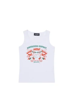 DSQUARED2 T-shirt smanicata con grafica Cowboy Pizza | Bambino T-Shirts | T-Shirts