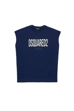 DSQUARED2 T-shirt smanicata con logo Milano | Bambino T-Shirts | Logomania